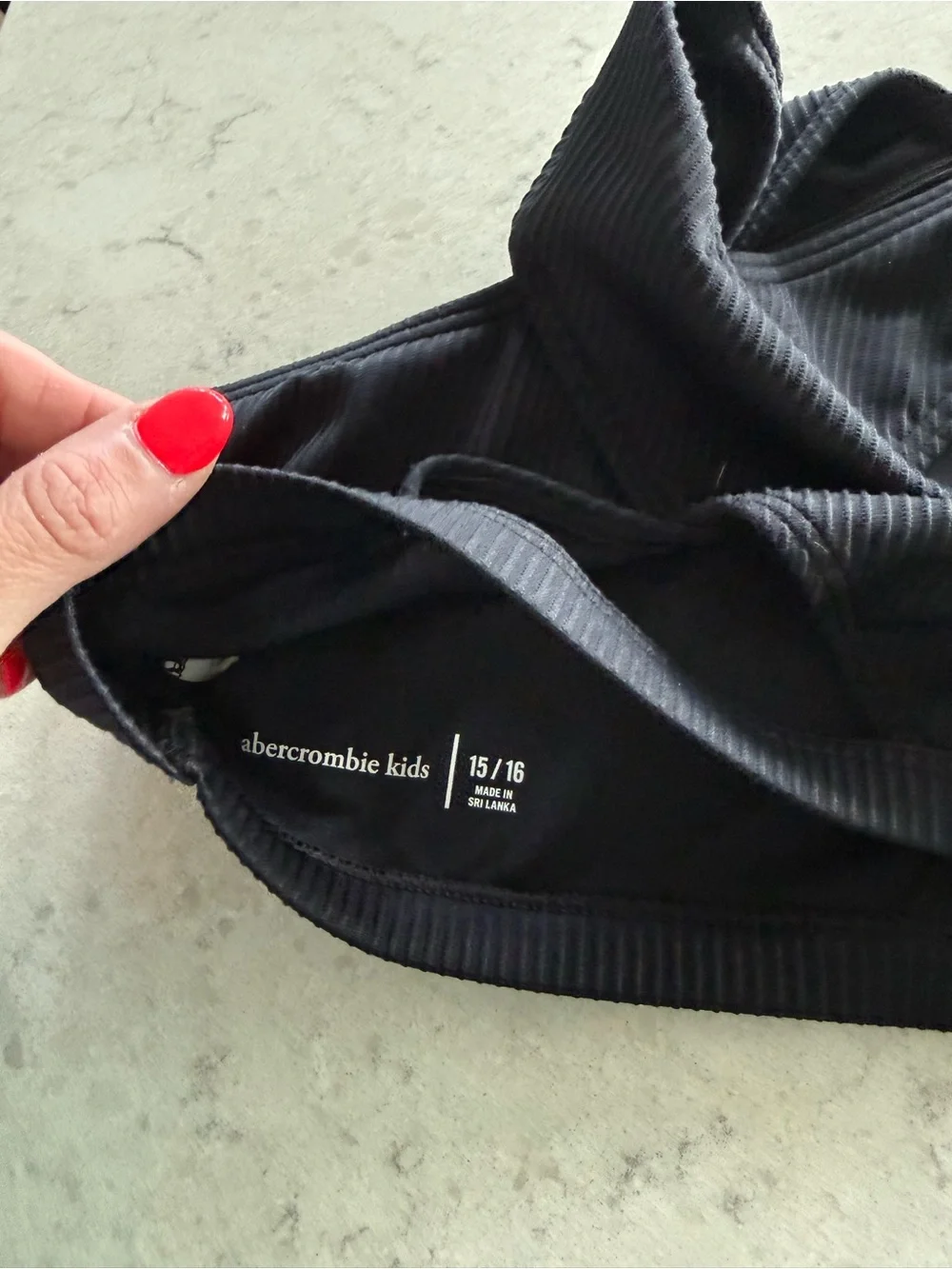 abercrombie kids Black Ribbed Two-Piece Bikini